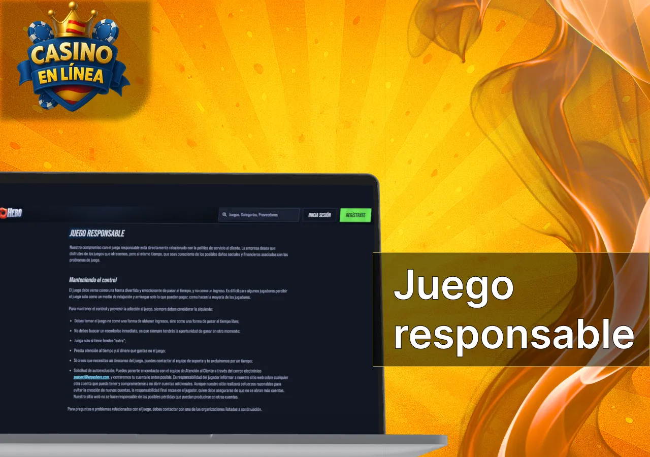 Las herramientas de juego responsable ayudan a controlar la actividad de juego.